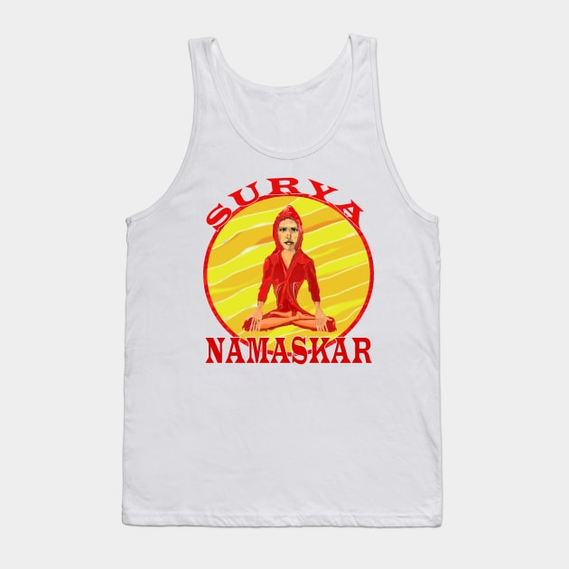 Namaste Yoga Lovers Surya Namaskar Gifts Tank Top by PlanetMonkey